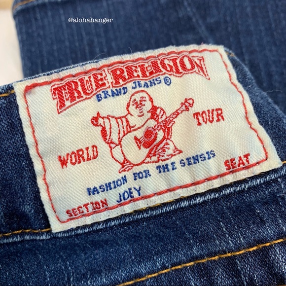 True Religion Sz. 29 “Joey” Jeans Bell Flare Leg Button Flap Pocket Authentic! - Picture 7 of 8